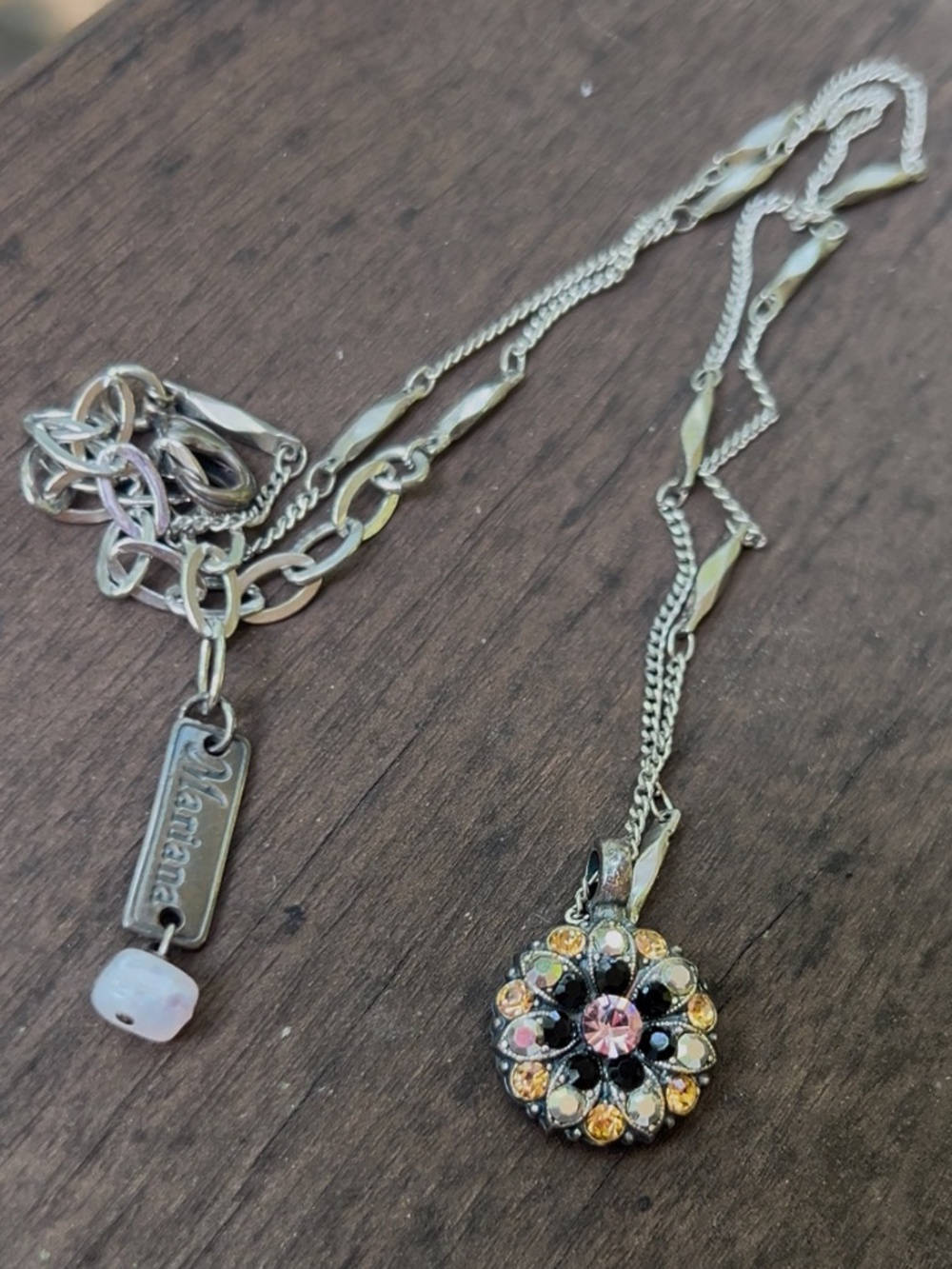 Mariana USA Jewelry Necklace Swarovski Rhinestones Guardian Angel - Rhodium